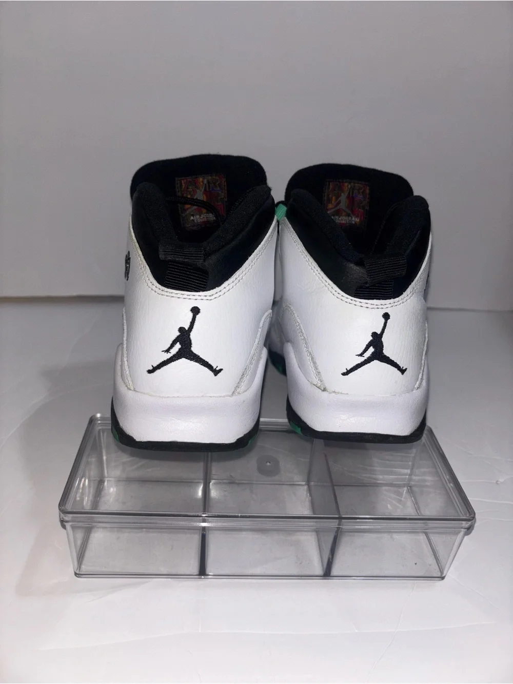 Air Jordan 10 Retro 30TH GG lace up shoes White Green Black Boys Size 5.5
